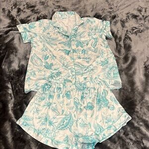 Women's Floral Print Pajama Set in Green